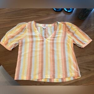 a.n.a Striped Sleeveless Top in Yellow, Peach, Cream